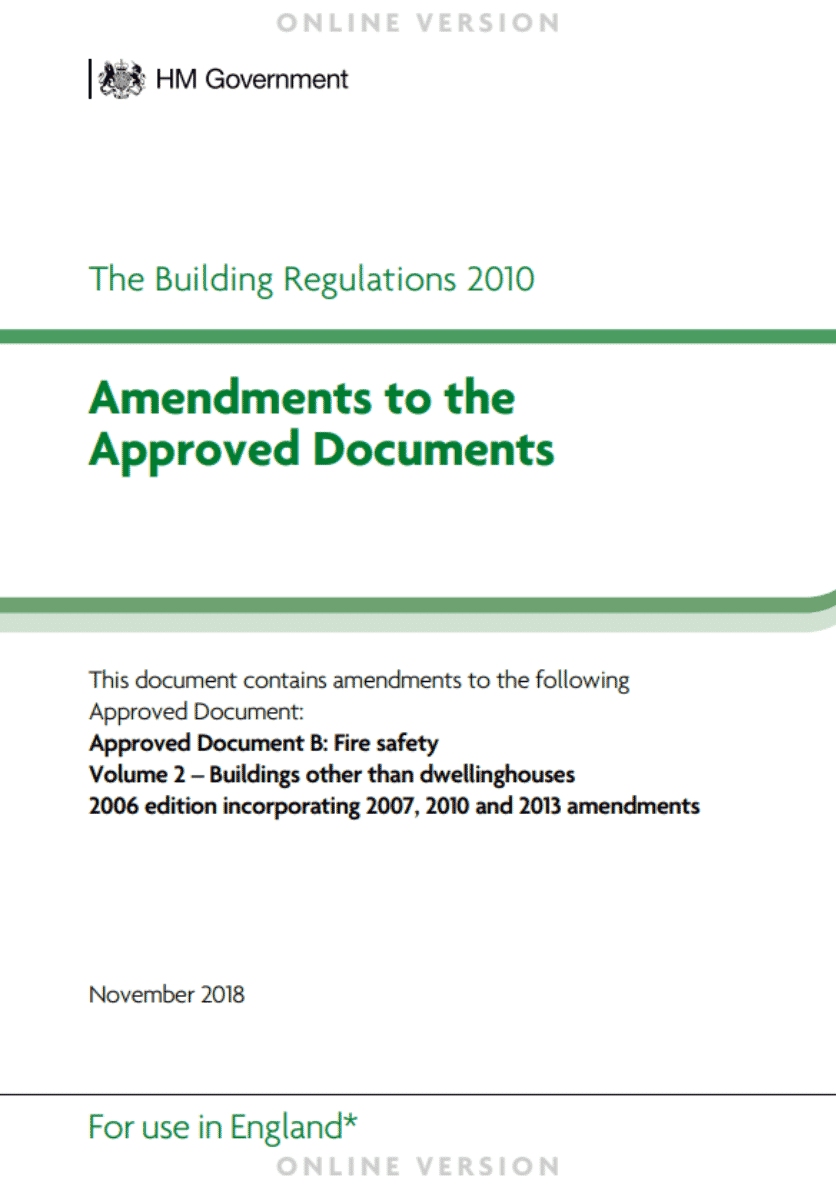 2018 Amendments to Approved Documents on Fire Doors