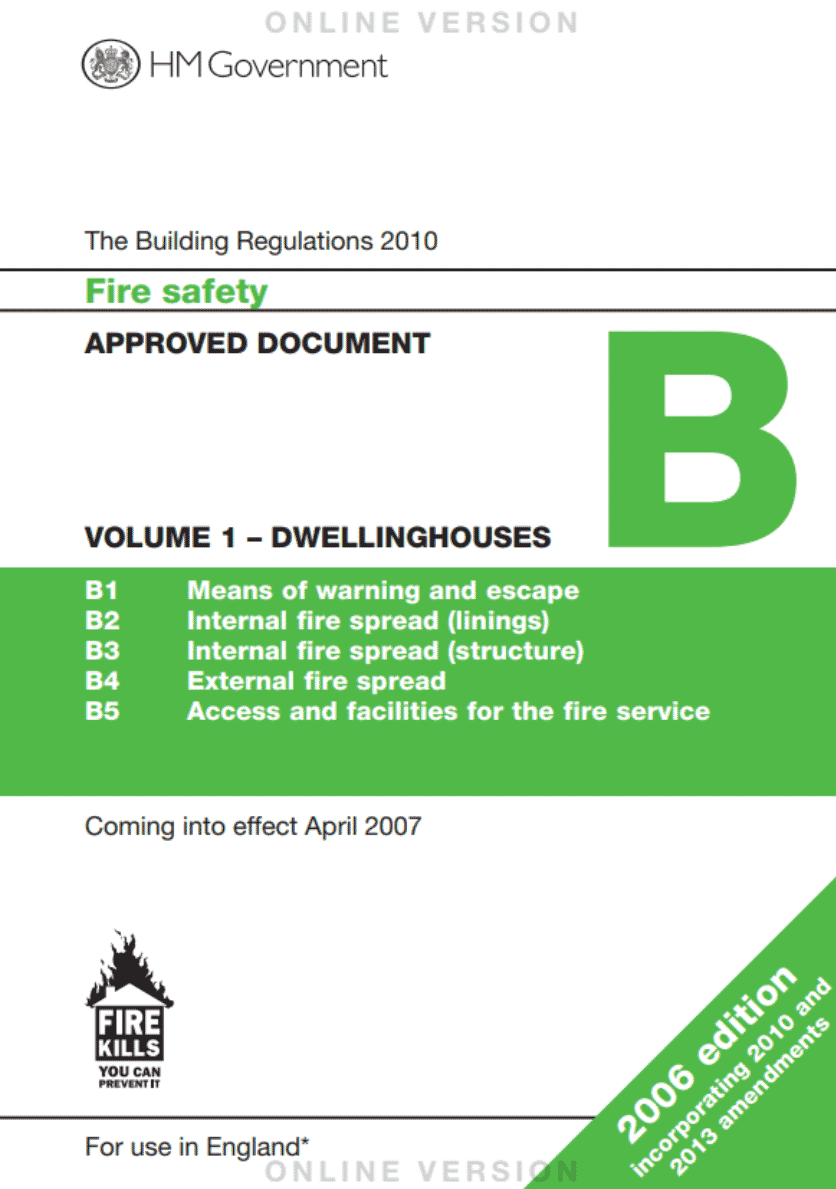 Document B (Fire Safety) Volume 1: Dwellinghouses
