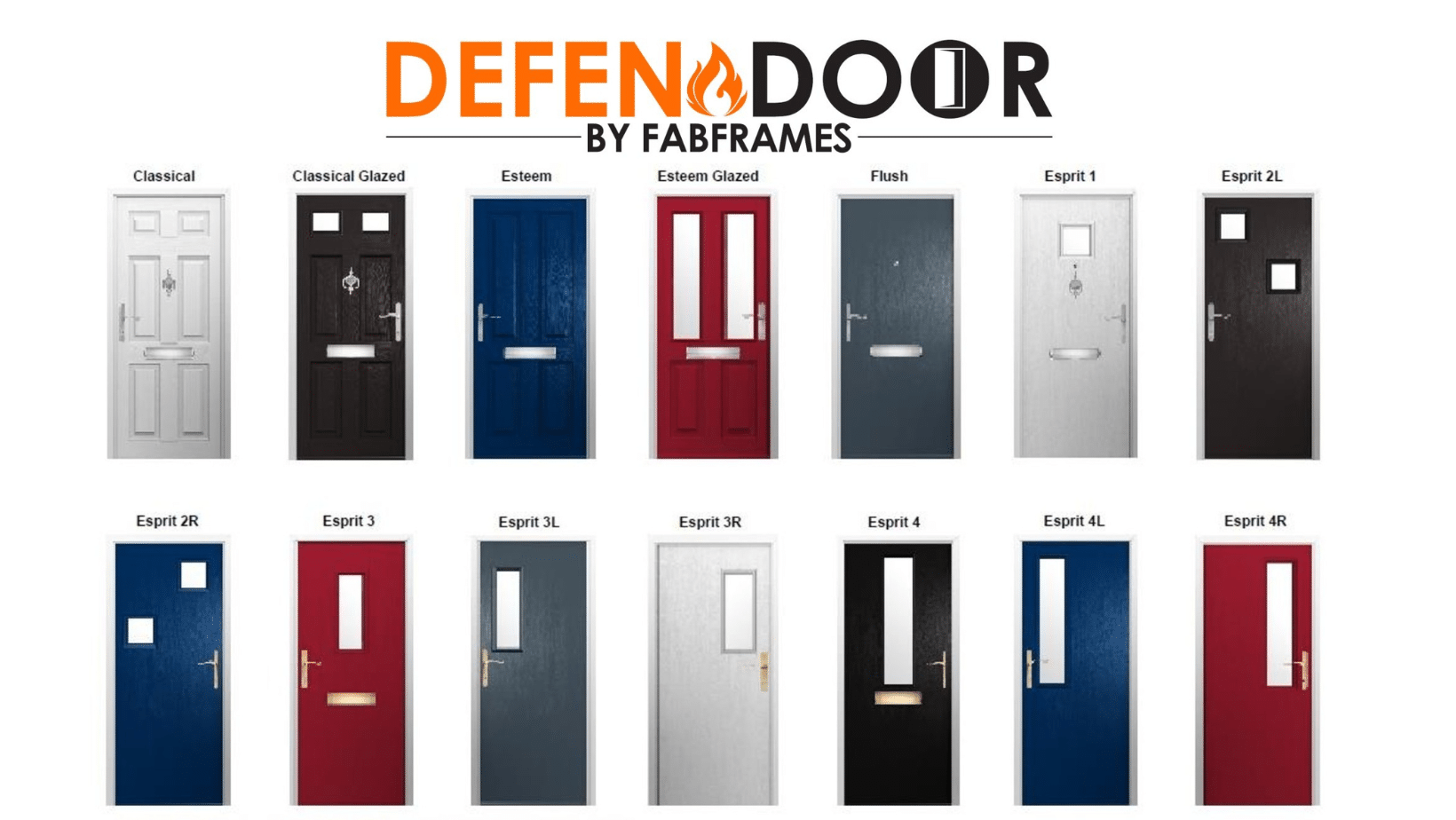 defendoor door designs and colour range